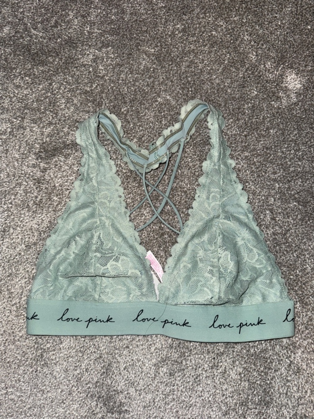 PINK Victoria's Secret Lace Bralette in Sage Green